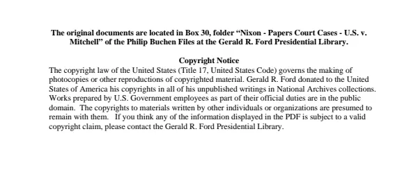 Nixon - Papers Court Cases - U.S. v. Mitchell