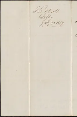 Isaac R. Clark to W. A. Harrington, 30 July 1857