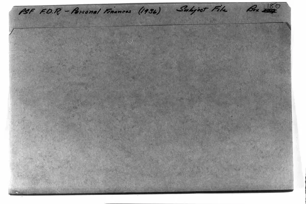 Roosevelt, Franklin D. - Finances - Personal (1), 1936