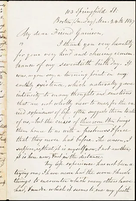 Letter from Robert Folger Wallcut, Boston [Mass.], to William Lloyd Garrison, Mar. 24th, 1867