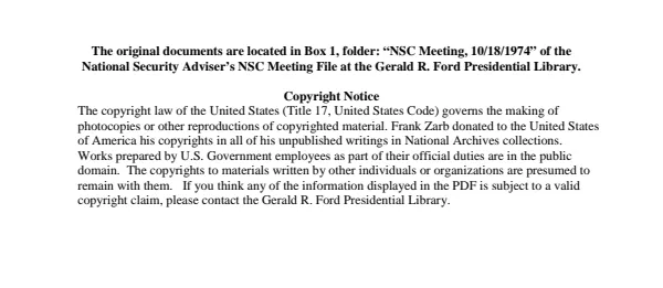 NSC Meeting, 10/18/74
