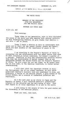 Remarks of the President upon His Departure for the Pacific Basin [Ford Speech or Statement]