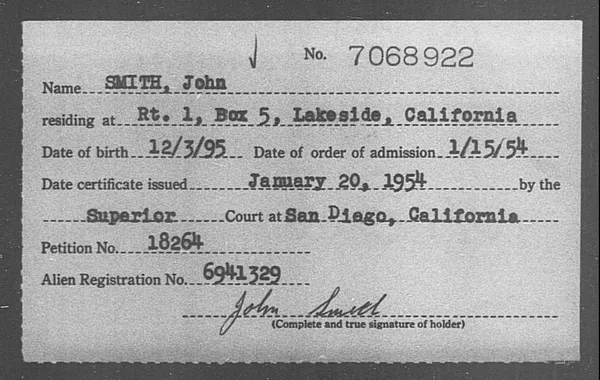 Smith, John - 1954