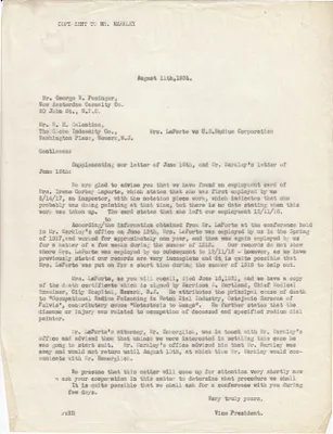 Letters Sent to George W. Pesinger [Geo. W. Pesinger], W.H. Galentine, August 11, 1931