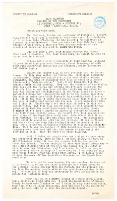 Press Release, Speech of President Harry S. Truman, Fostoria, Ohio
