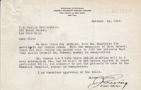 Letters Received, October 18, 1929
