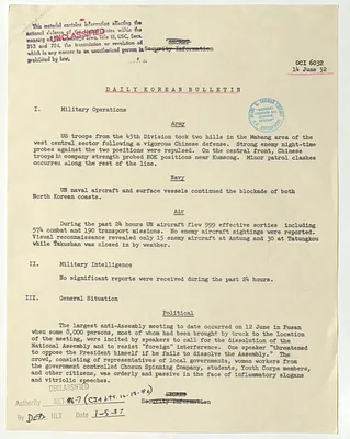 Memorandum, Daily Korean Bulletin