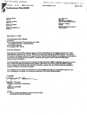 Positive Letters on Goals 2000