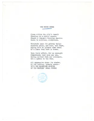 Poem Entitled, "The White House"