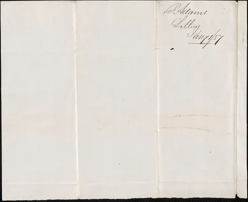 Charles W. Gould for Franklin Adams to W. A. Harrington, 1 January 1857
