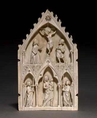 Plaque: The Crucifixion and Virgin and Child with Angels