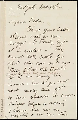 Letter from Henry Grafton Chapman, New York, to Debora Weston, Dec. 8, 1862