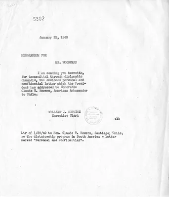 Correspondence Between President Harry S. Truman and Ambassador Claude Bowers, with Related Material