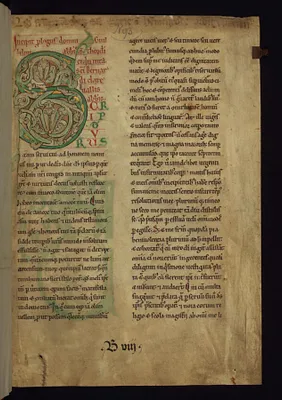 Decorated initial ""S"" (Scripturus)