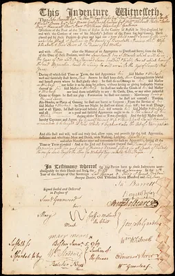 James Goffe indentured to apprentice with John Clark of Eastham, 5 January 1767