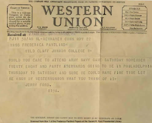 Ford, Gerald R. Letter, 11/22/1937
