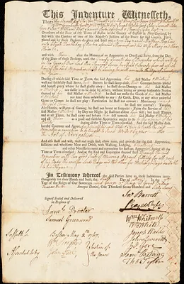 Matthew Hopkins indentured to apprentice with Elijah Doubleday of Boston, 6 May 1767