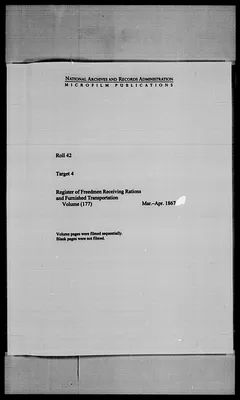 Register of Freedmen Receiving Rations