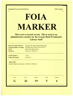 [Robert] Martinez Fundraiser 1/19/90 [OA 8309] [2]
