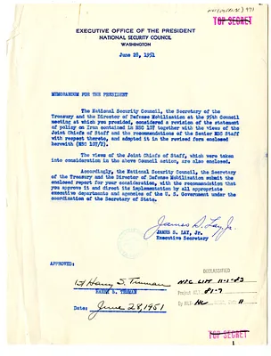 Memorandum from James S. Lay, Jr. to President Harry S. Truman