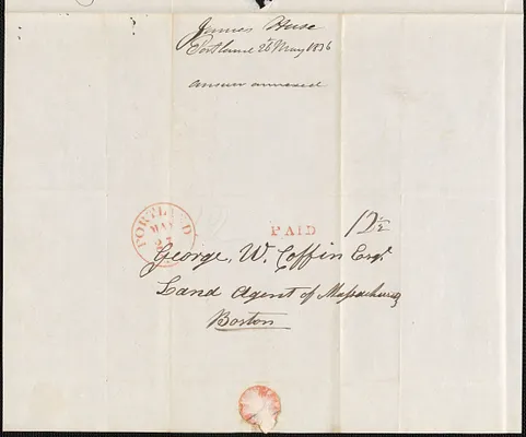 James Huse to George Coffin, 26 May 1836