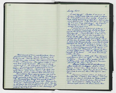 Handwritten journal entry for February 9, 1969