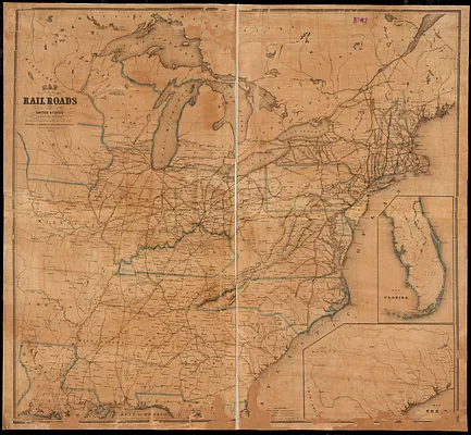 Map of all the railroads in the United States in operation and progress