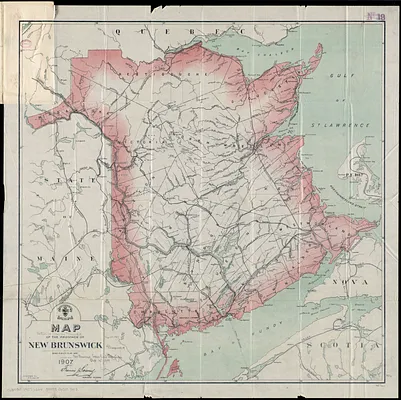 Map of the province of New Brunswick