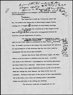Draft of Possible Statement on Governor Making Arrangements