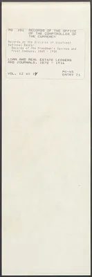 Loan and Real Estate Ledgers and Journals: Loan Journal - A, 1871-1873