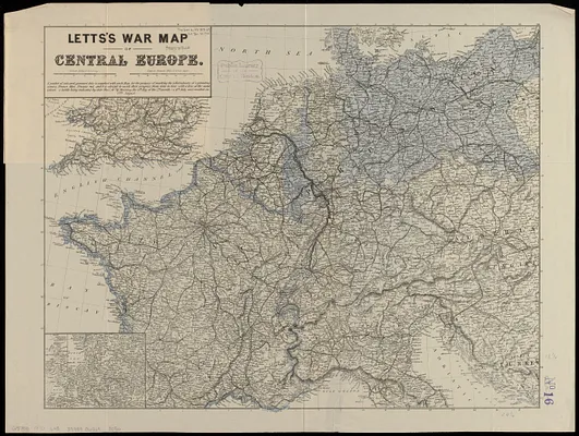 Letts's war map of Central Europe