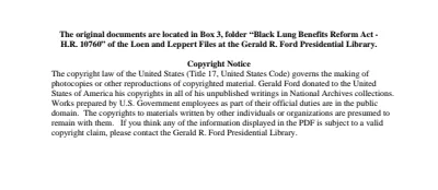 Black Lung Benefits Reform Act - H.R. 10760