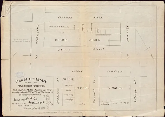 Plan of the estate of the late Warren White