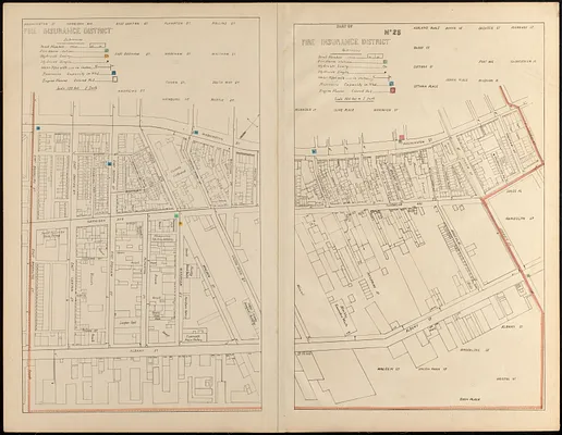 Fire insurance district atlas showing the fire insurance districts of the city of Boston