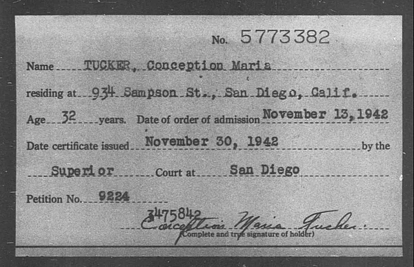 Tucker, Conception Maria - 1942
