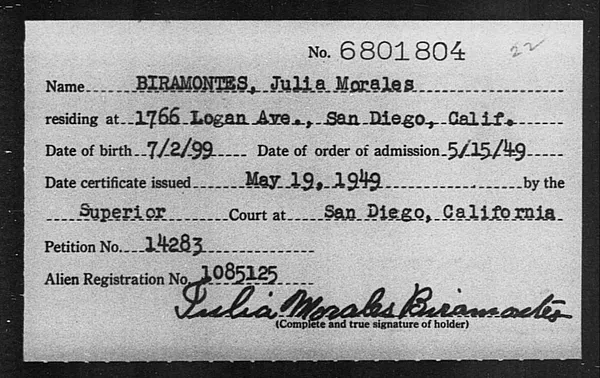 Biramontes, Julia Morales - 1949