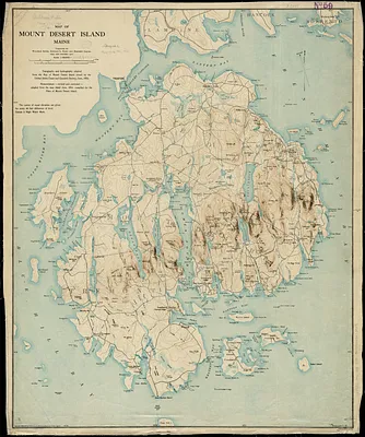 Map of Mount Desert Island, Maine