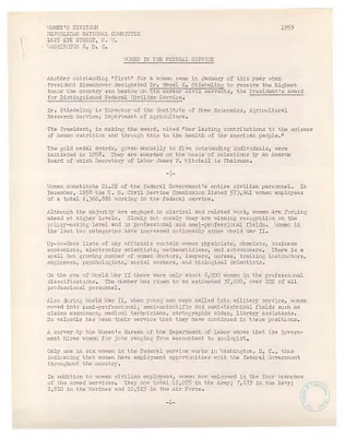 List of Women in the Federal Service