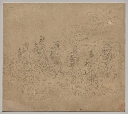 Album of Daoist and Buddhist Themes: Procession of Daoist Deities: Leaf 23