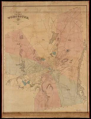 Map of the city of Worcester