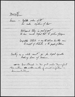 Notes by Attorney General Robert F. Kennedy on President John F. Kennedy's address on civil rights, 11 June 1963