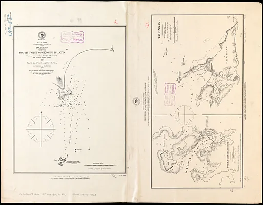 Sea of Japan, west coast of Yezo, dangers off the south point of Okosiri Island