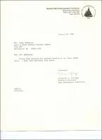 Correspondence: Letter from Catherine A. Offinger (WHOI - Research Assistant Deep Submergence Laboratory) to Commander James McDonald (Space & Naval Warfare Systems Command).