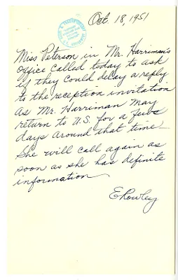 Memorandum from Edith Rowley