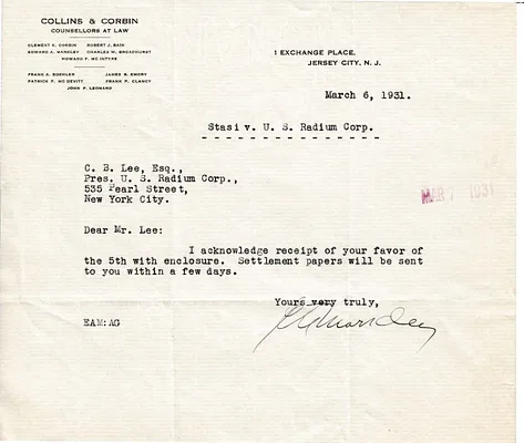 Letters Received to C.B. Lee, March 6, 1931