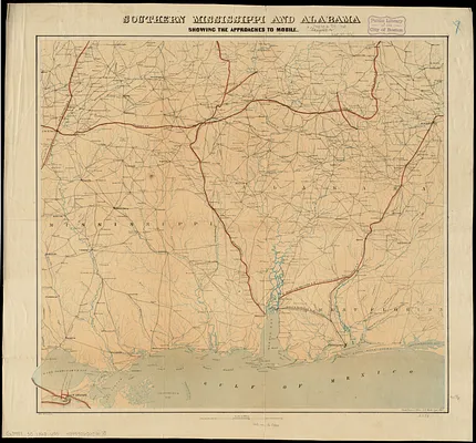Southern Mississippi and Alabama showing the approaches to Mobile