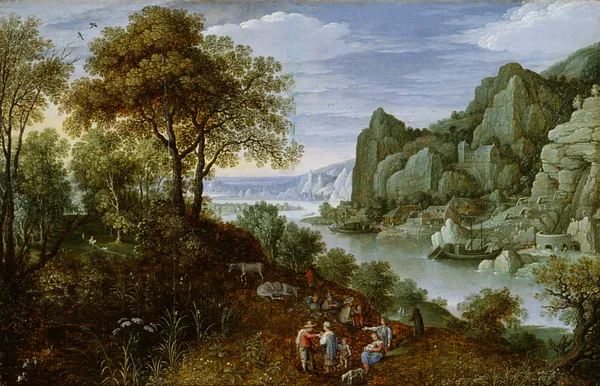 River Landscape with Mining