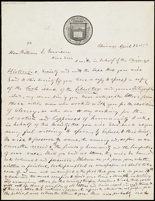 Letter from Albert David Hager, Chicago, [Illinois], to William Lloyd Garrison, April 28, 1879