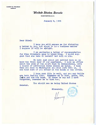 Letter from Harry S. Truman to Mary Ethel Noland