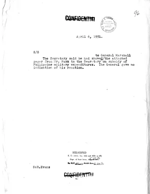 Memorandum of Conversation with Secretary of State Dean Acheson and Secretary of Defense George C. Marshall